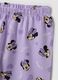 Pijama branco e roxo em puro algod&atilde;o org&acirc;nico com padr&atilde;o da Minnie_3