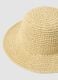 Beige pure paper fabric cloche hat_1