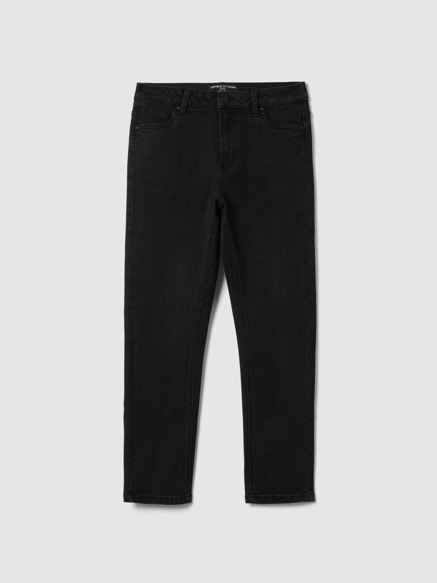 Black skinny jeans in stretch cotton and viscose_4