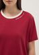 Red regular fit stretch cotton t-shirt with embroidered phrase_3