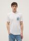 Wei&szlig;es T-Shirt aus reiner Baumwolle mit Print, Regular Fit_2