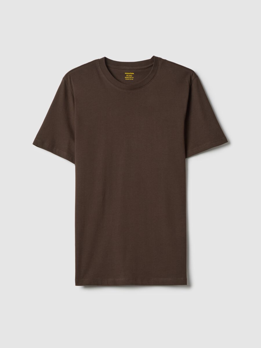 Brown pure cotton regular fit T-shirt_4