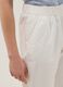 White cotton stretch straight jogger trousers_3