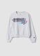 Sweatshirt cinzenta em mistura de algod&atilde;o com gola canelada e estampado Lilo & Stitch_3