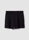 Girls' black cotton blend cargo shorts relaxed fit_1