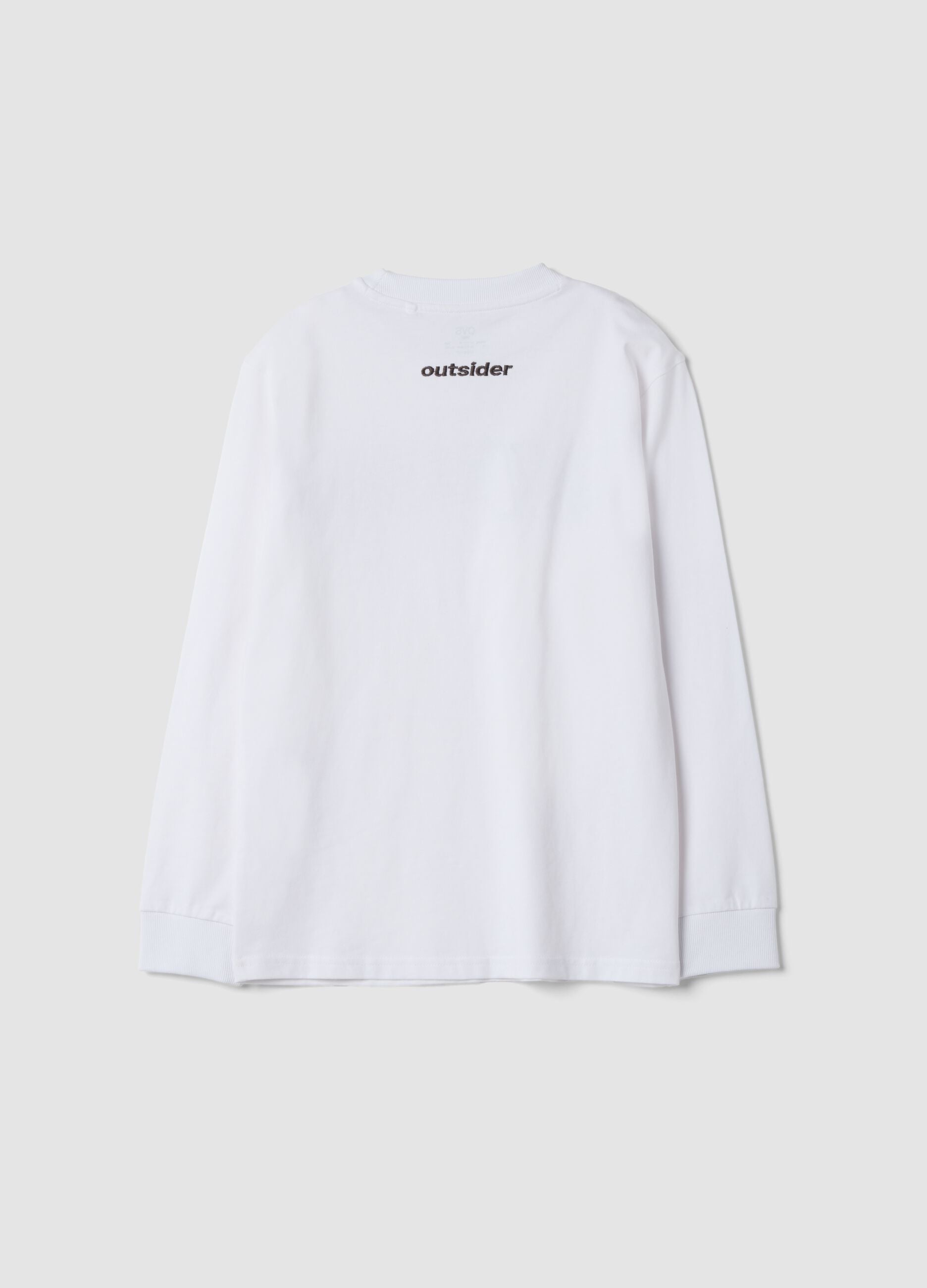 White pure cotton oversized T-shirt with printed lettering
