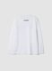 White pure cotton oversized T-shirt with printed lettering_1