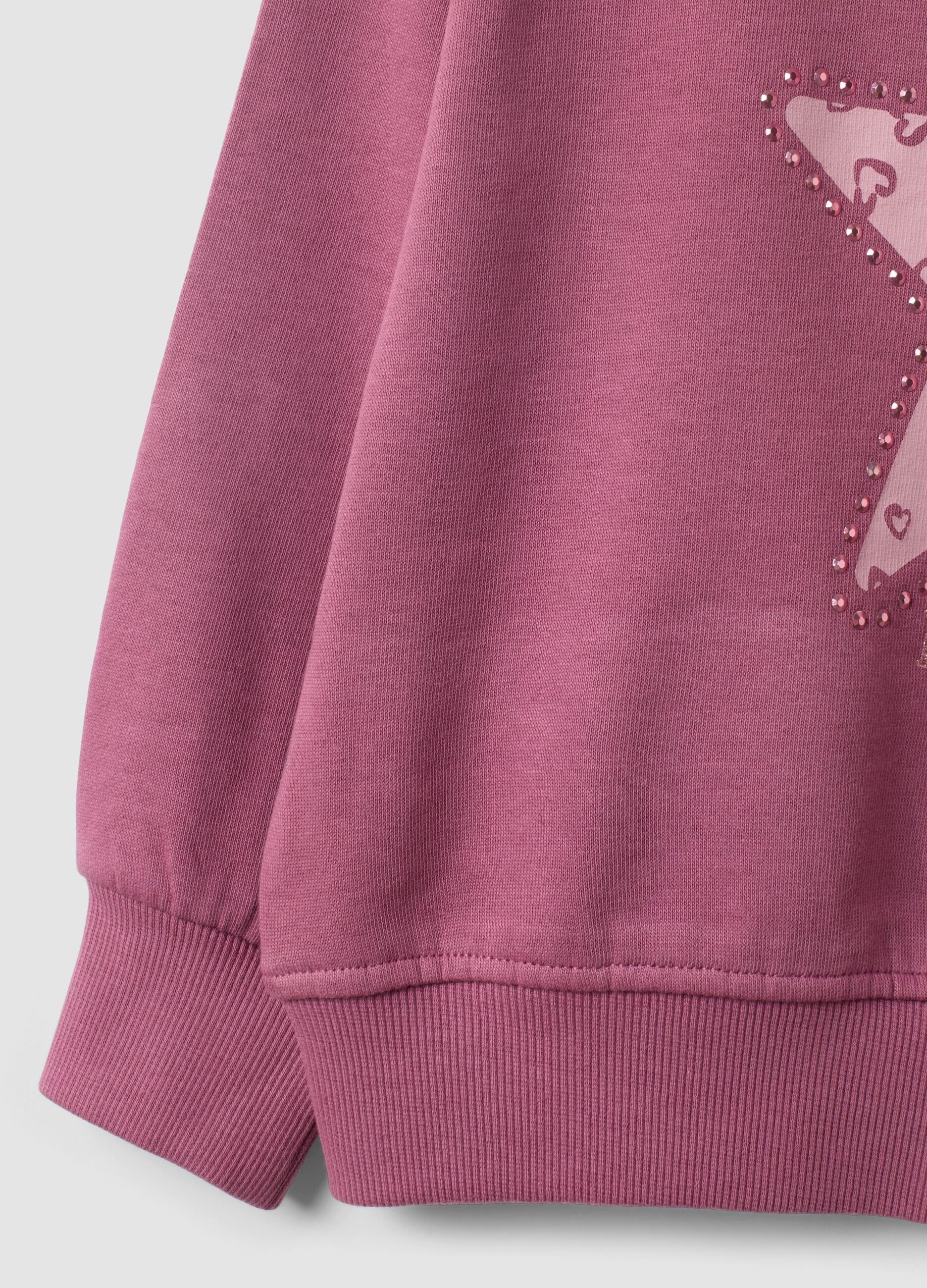 Sudadera morada de puro algod&oacute;n con estampado de estrella, corte regular para ni&ntilde;a