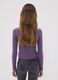 Purple stretch organic cotton cut-out T-shirt for girls_2