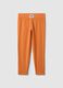 Orange stretch cotton regular fit leggings with Everlast logo_4