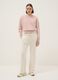 Pink cotton-blend sweatshirt in regular fit with round neck_1