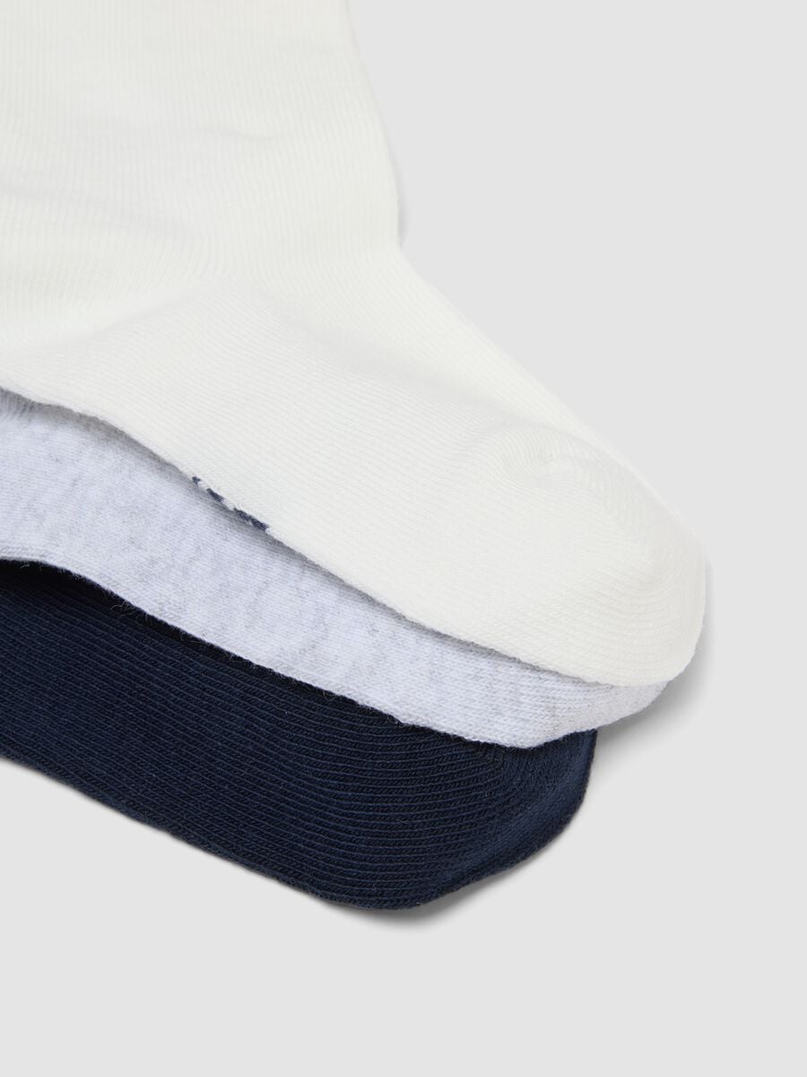 5er-Pack lange Socken in Rosa, Hellrosa, Wei&szlig;, Hellgrau meliert und Navy aus elastischer Bio-Baumwolle_2