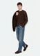 Light brown crew-neck pure cotton oversized jumper_1