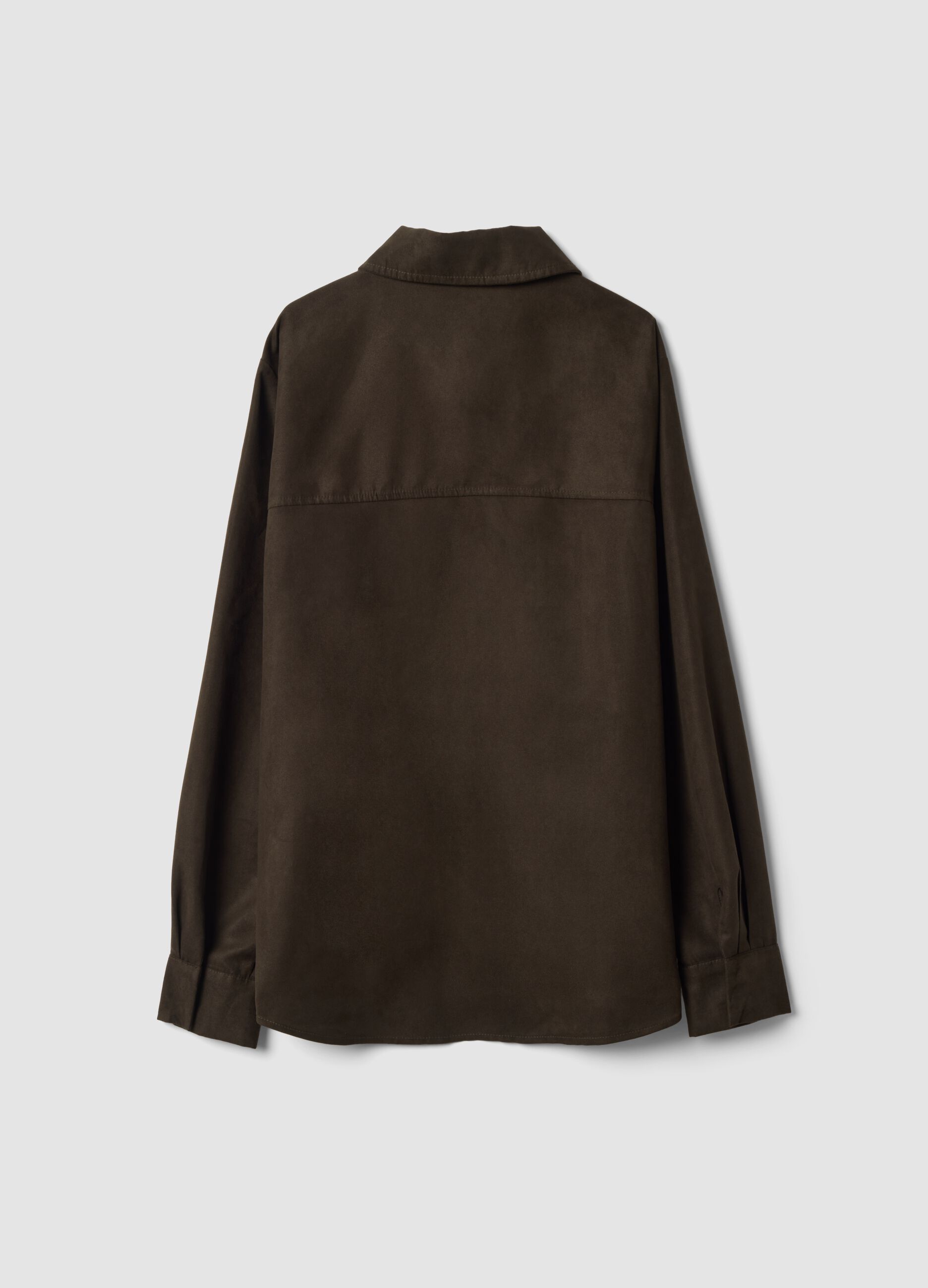 Camicia marrone regular fit con collo classico