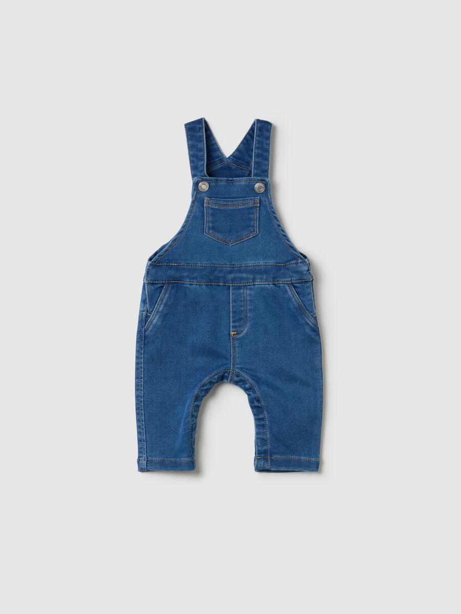 Denim dungarees with pocket_0