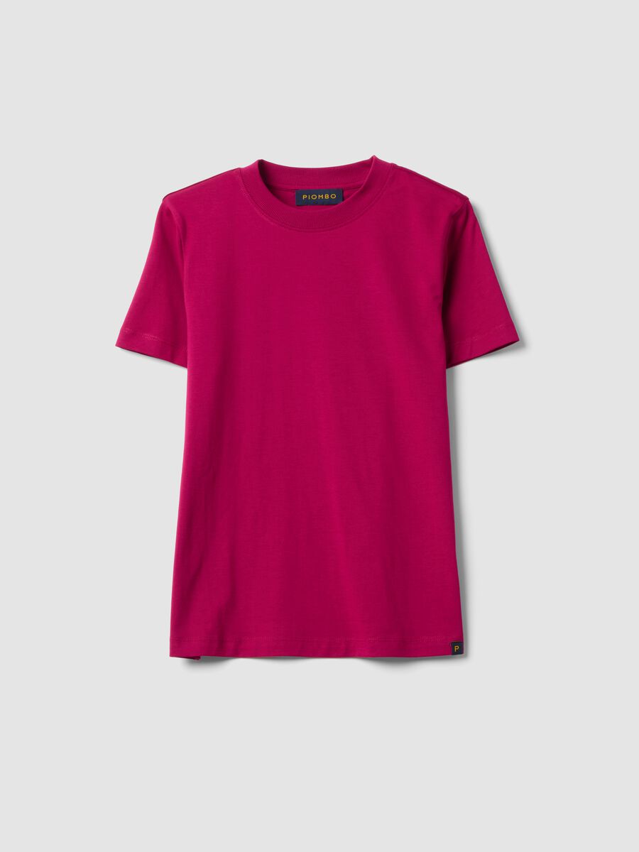 Pink regular-fit crew-neck T-shirt in pure Supima cotton_0