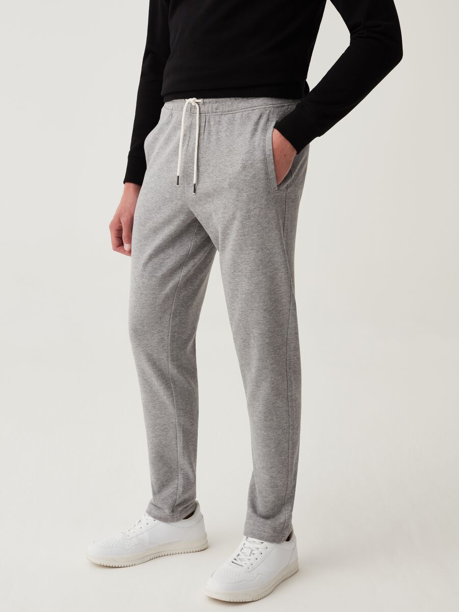 French terry joggers with drawstring_1