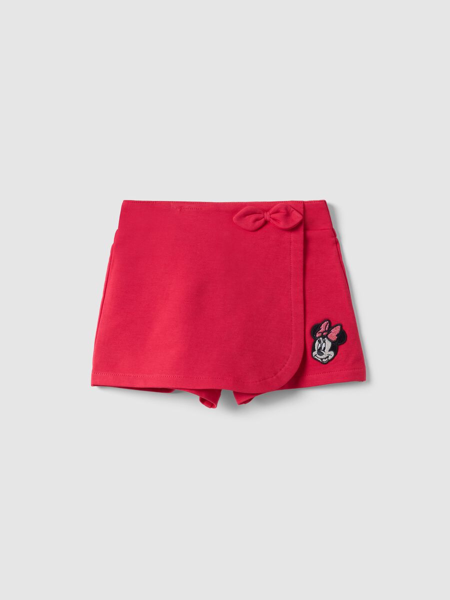 Red stretchy cotton girls shorts regular fit with Minnie_0