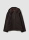 Brown cotton-blend parka with detachable hood_0