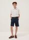 Boys&rsquo; blue linen and cotton blend regular-fit shorts_0