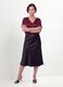 Red satin V-neck blouse in stretch fabric, regular fit_1