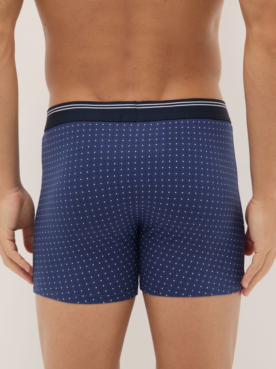 Multicolour polka dot boxer tripack in stretch cotton regular fit_2