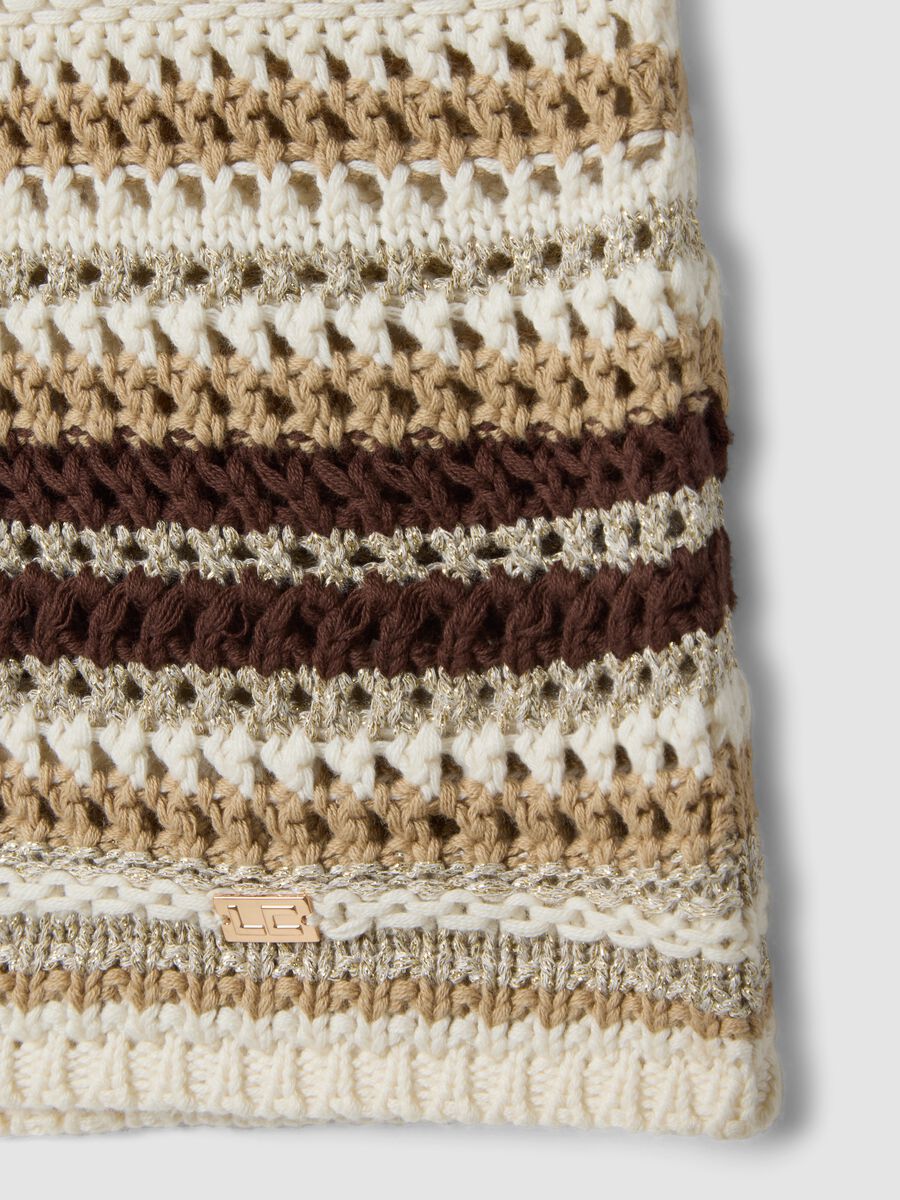 Figurbetontes, mehrfarbig gestreiftes Stricktop aus Baumwollmix_5