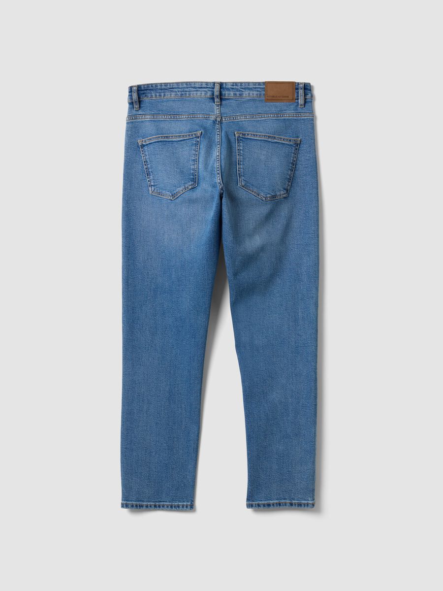 Blaue Slim-Fit-Jeans aus Stretch-Baumwolle_5