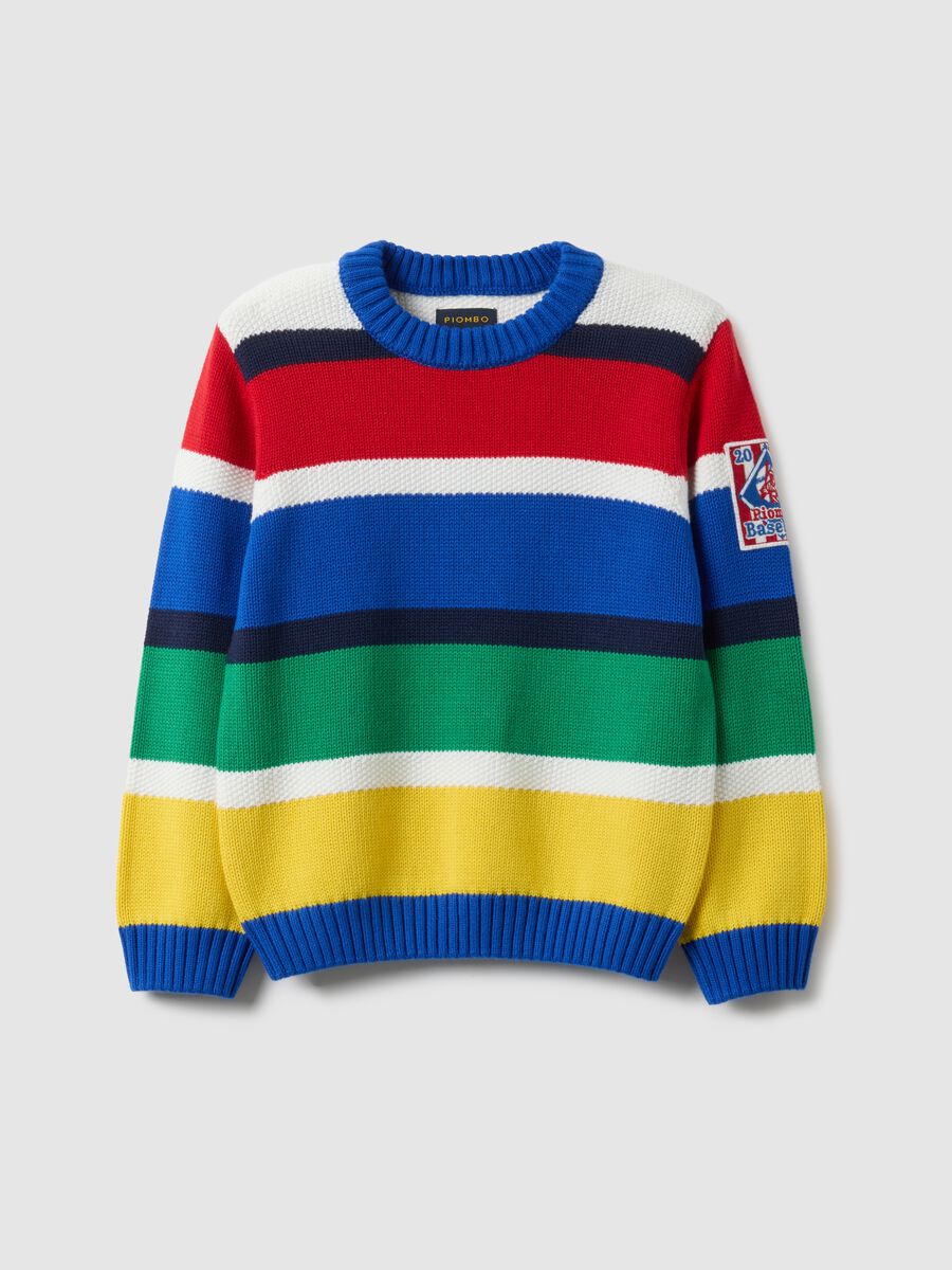 Multicolour striped pure cotton sweater for children regular fit_3