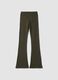 Pantaloni verdi flare in cotone elasticizzato_2