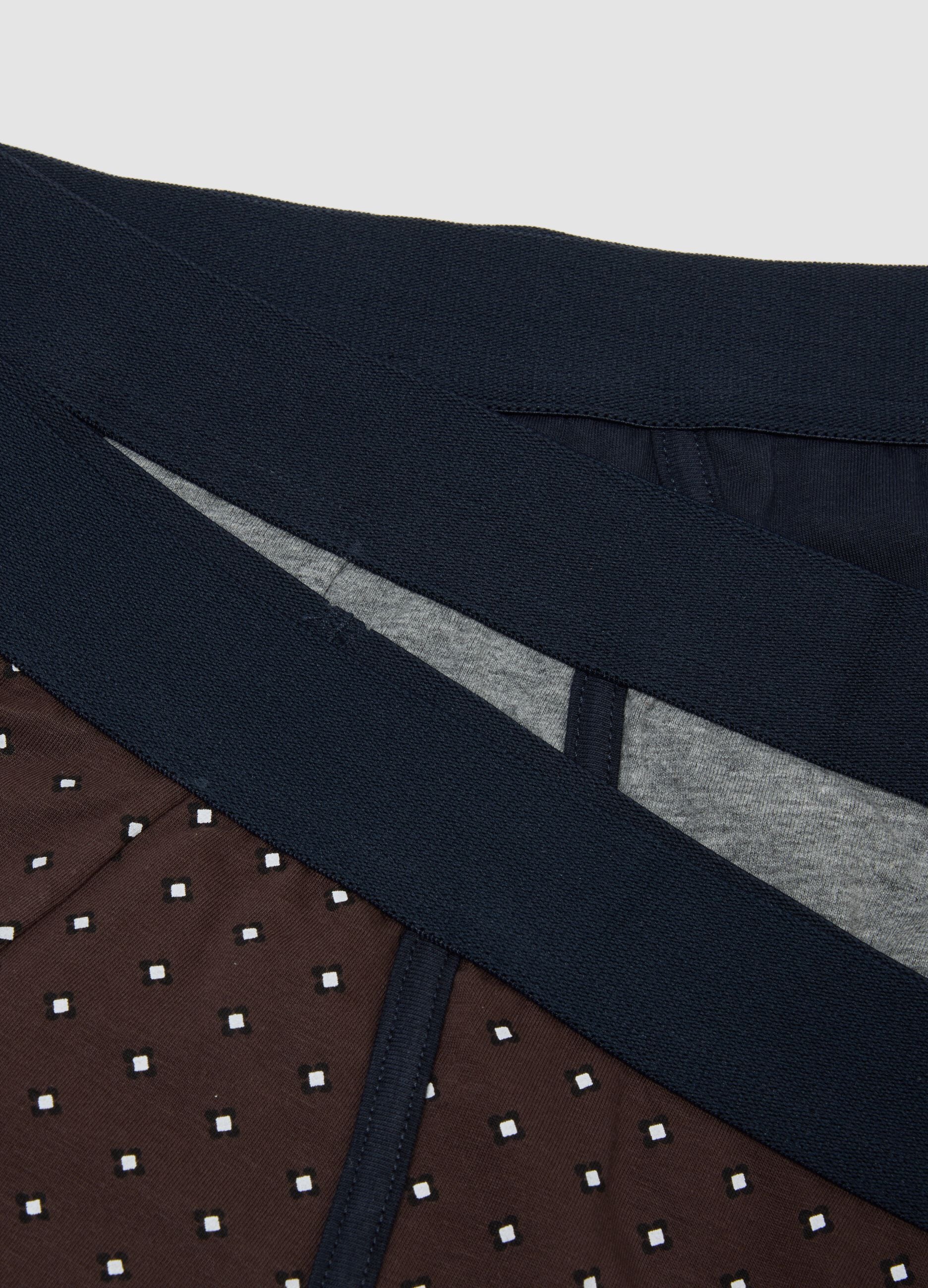 3er-Pack blaue Slips aus stretchiger Bio-Baumwolle