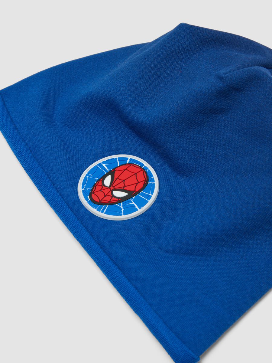 Blue stretch cotton hat with Spider-Man print for boys_2