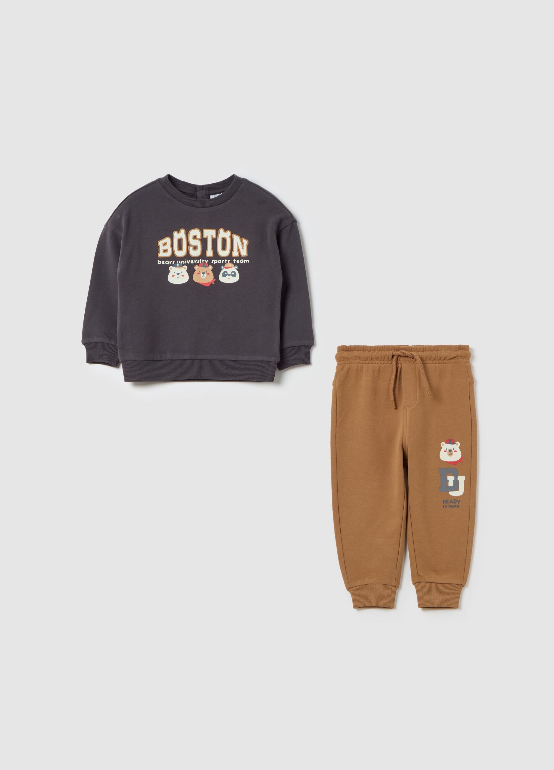 Cotton jogging set with animals print