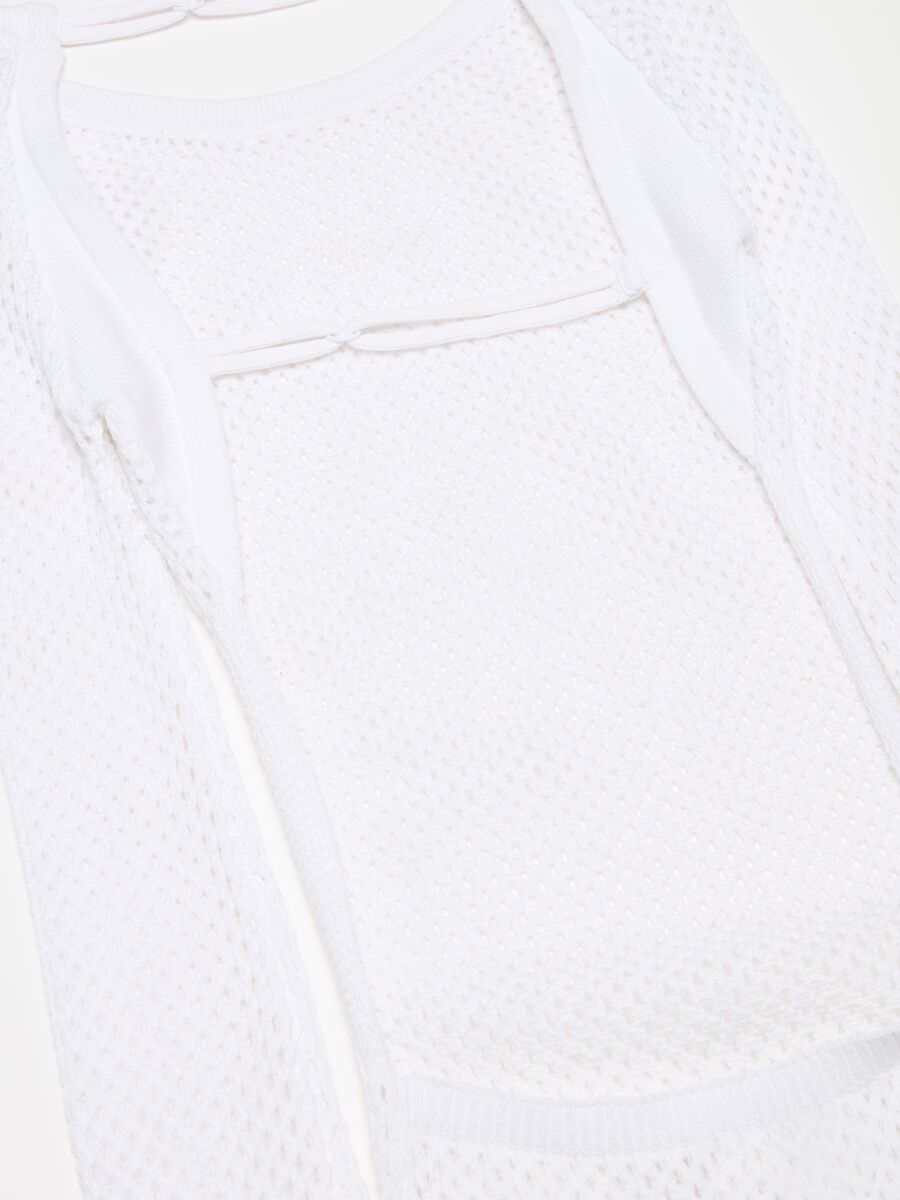 Backless Knitted Mini Dress White_6