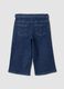 Jeans blu in cotone elasticizzato wide leg con cintura_1