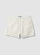 White pure cotton denim shorts_0