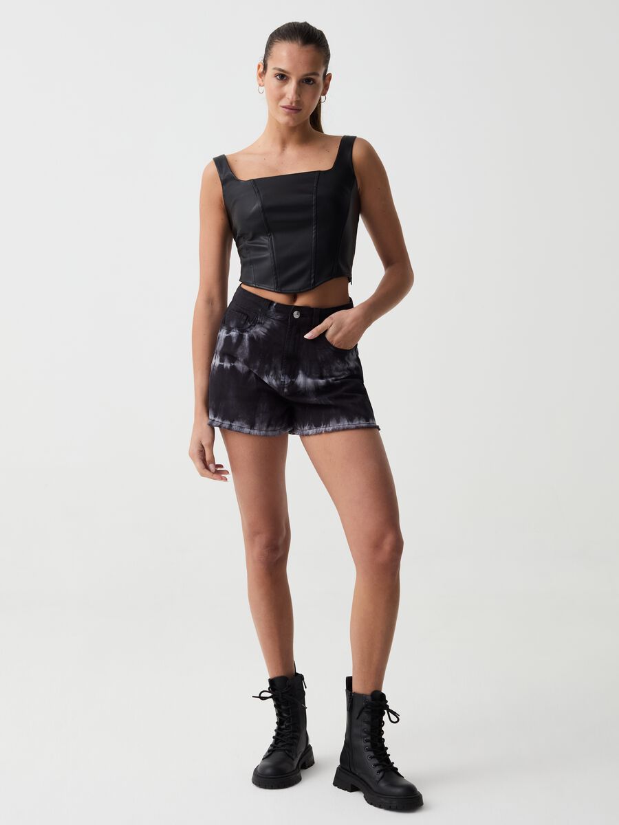 B.ANGEL FOR THE SEA BEYOND glossy-effect crop corset top_1