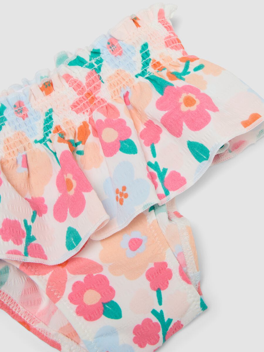 Multicolour Stretch Fabric Bikini with Ruffles_3