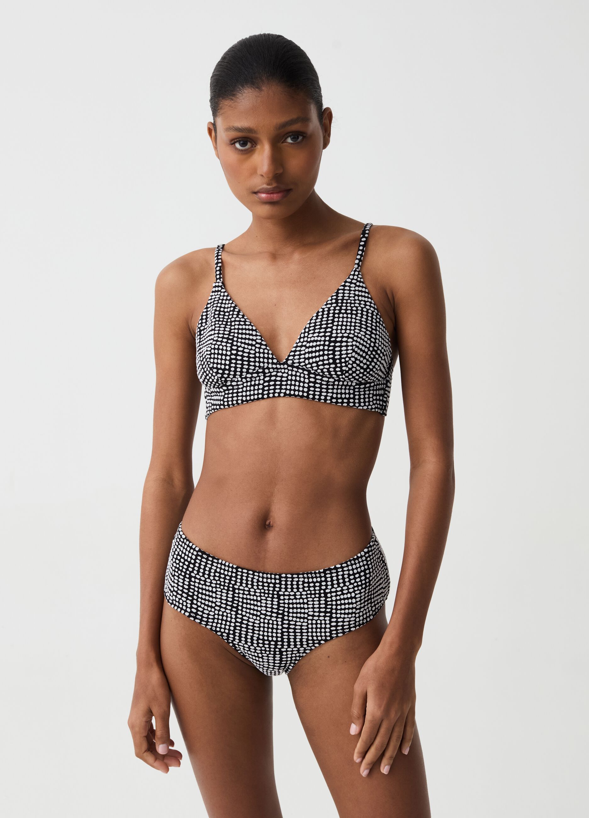 Bralette bikini top with print