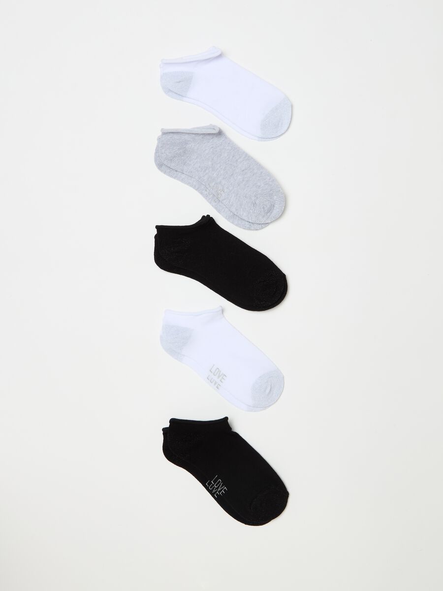 Pack cinco calcetines invisibles de algodón orgánico con lurex_0