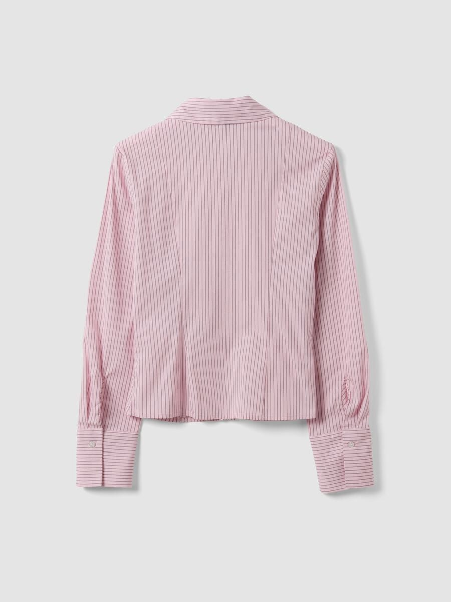Pink striped slim-fit stretch cotton shirt_5