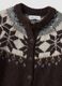 Brown jacquard wool-blend cardigan, regular fit_1