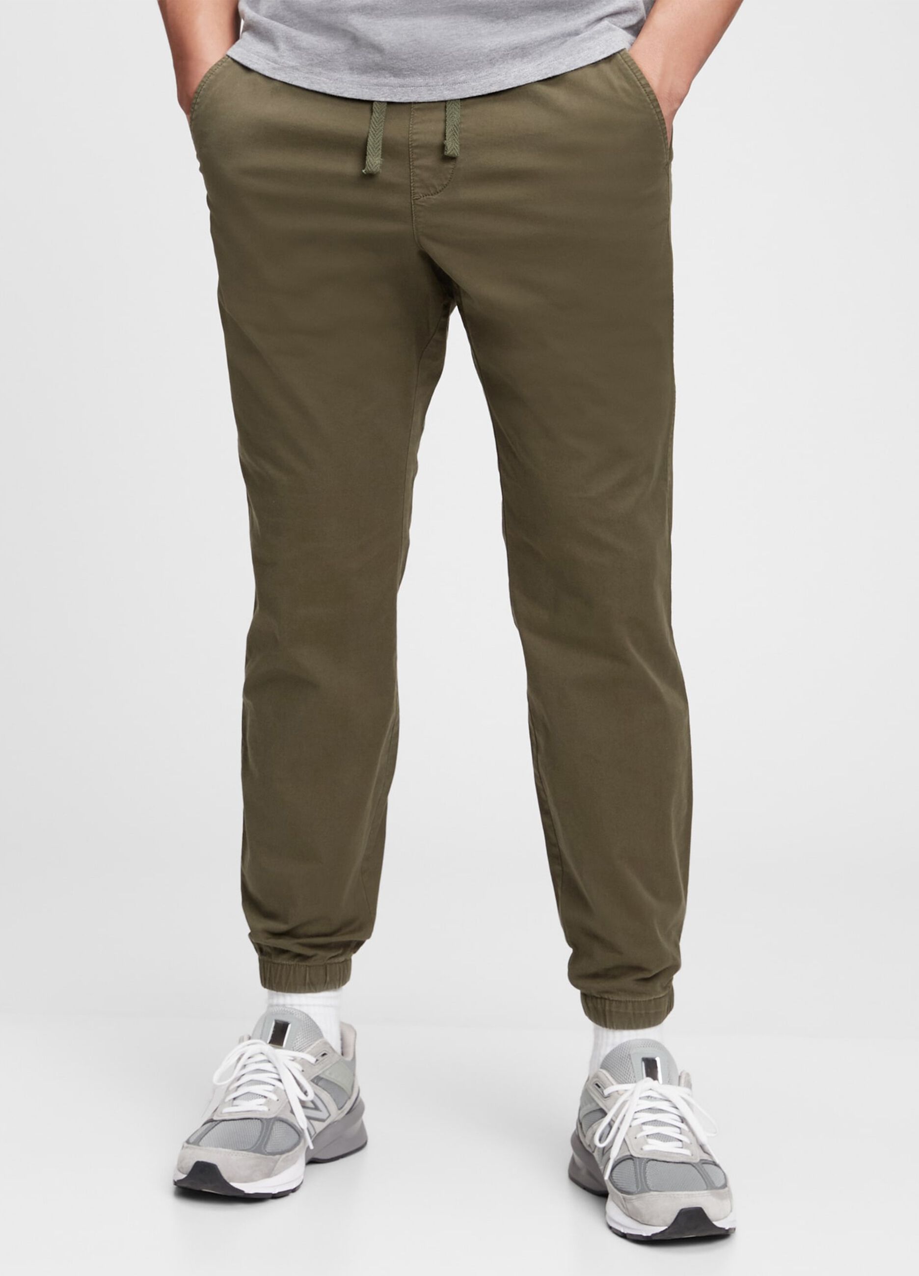Canvas joggers with drawstring