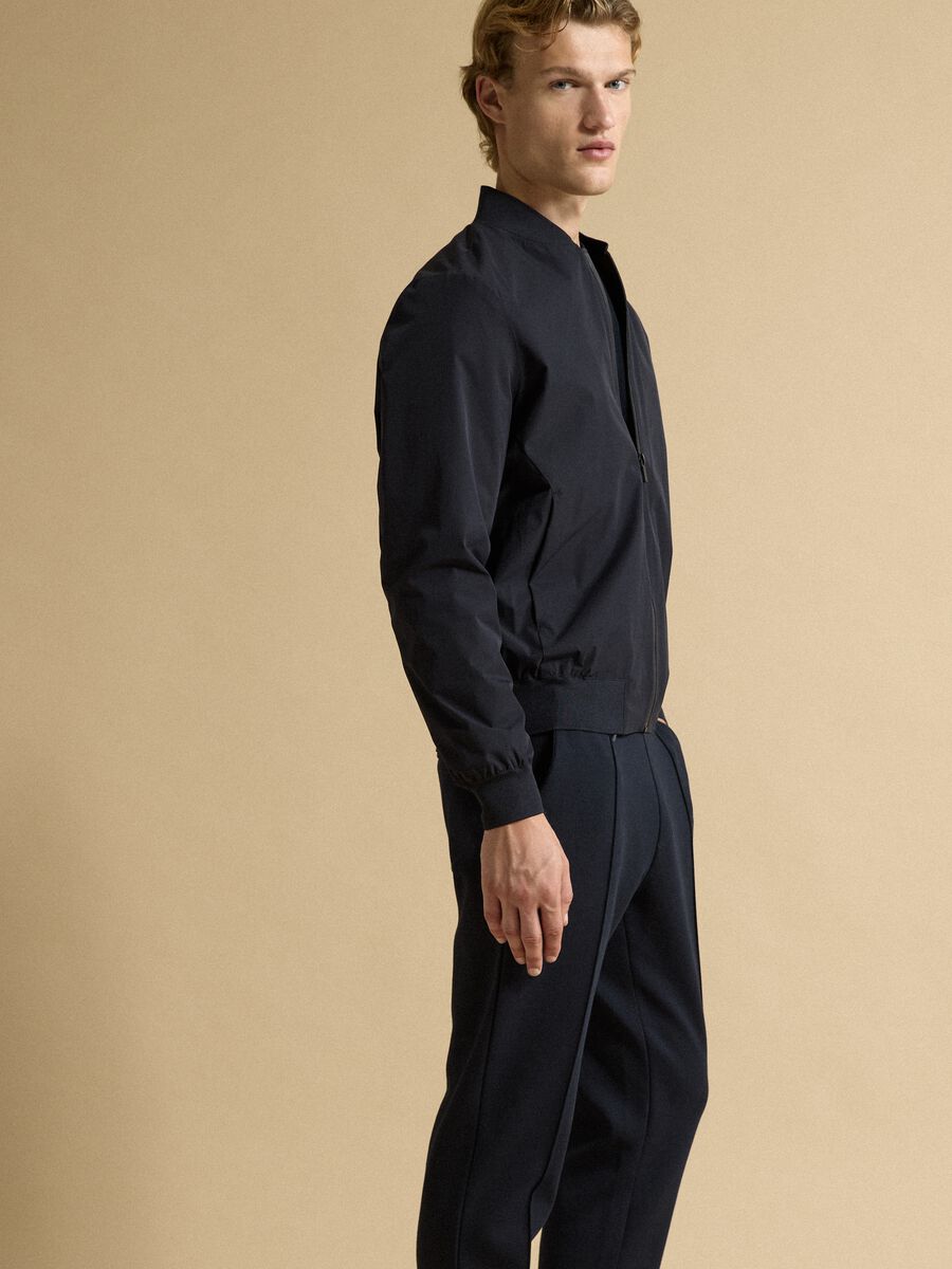 Blue regular-fit zip jacket_0