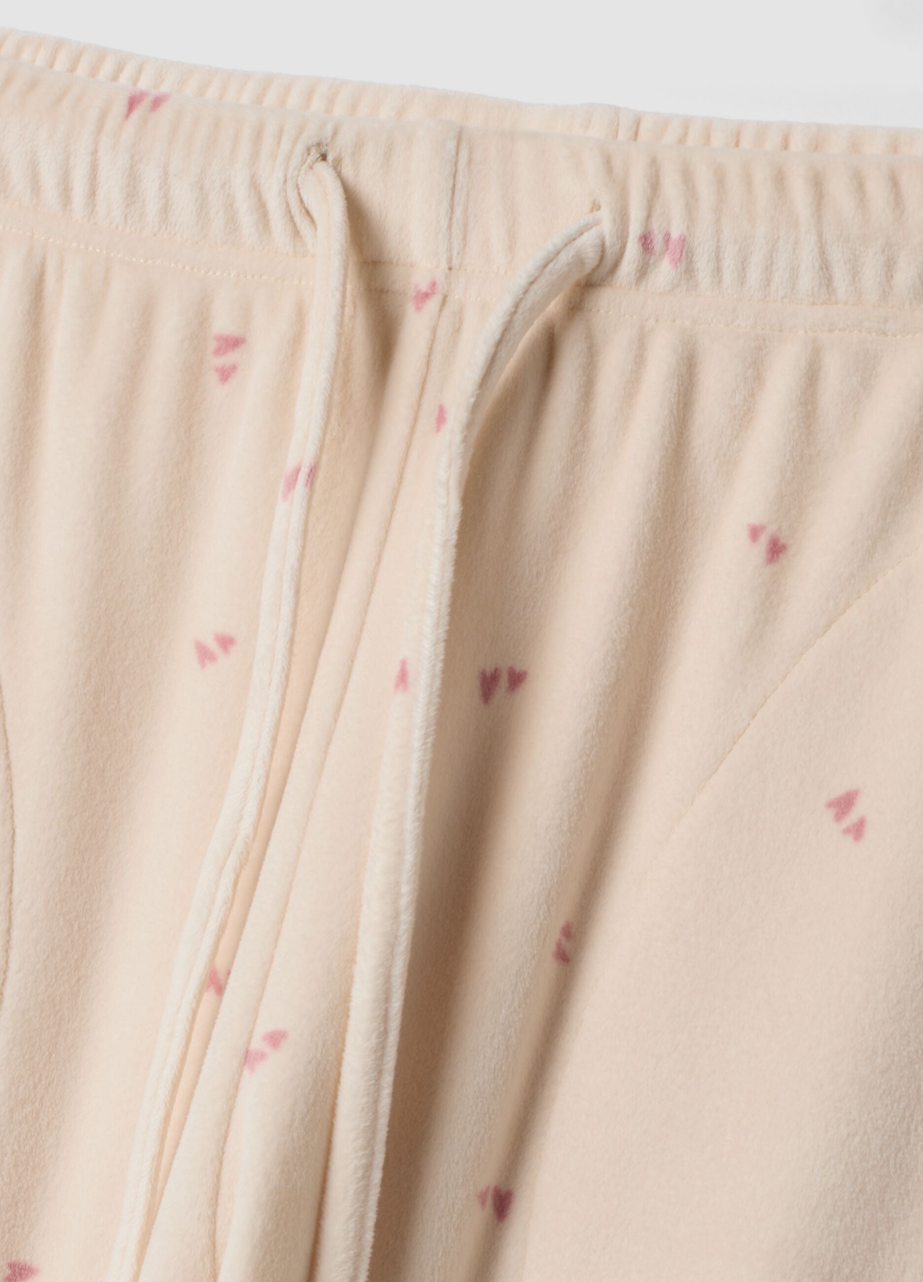 Beige Pyjamahose aus Stretchstoff