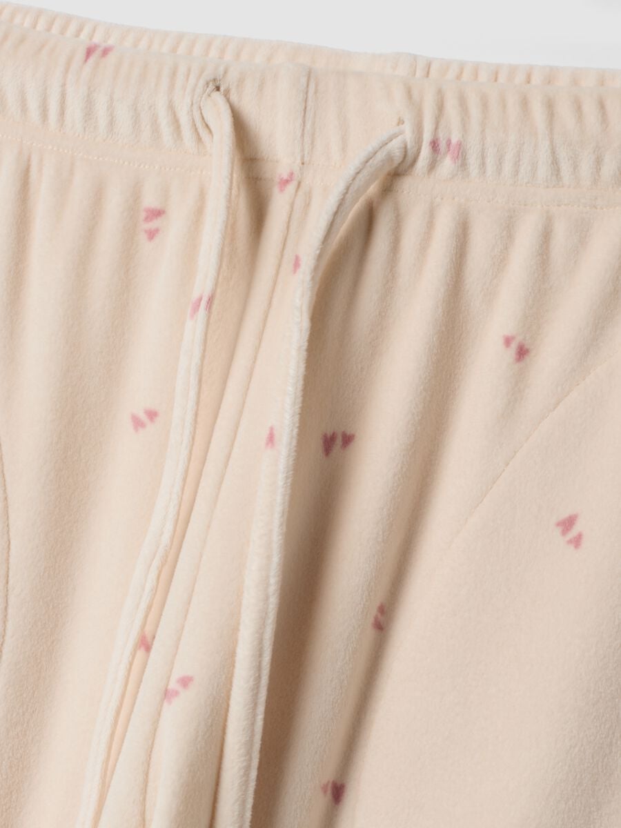 Beige stretch-fabric pyjama trousers_1
