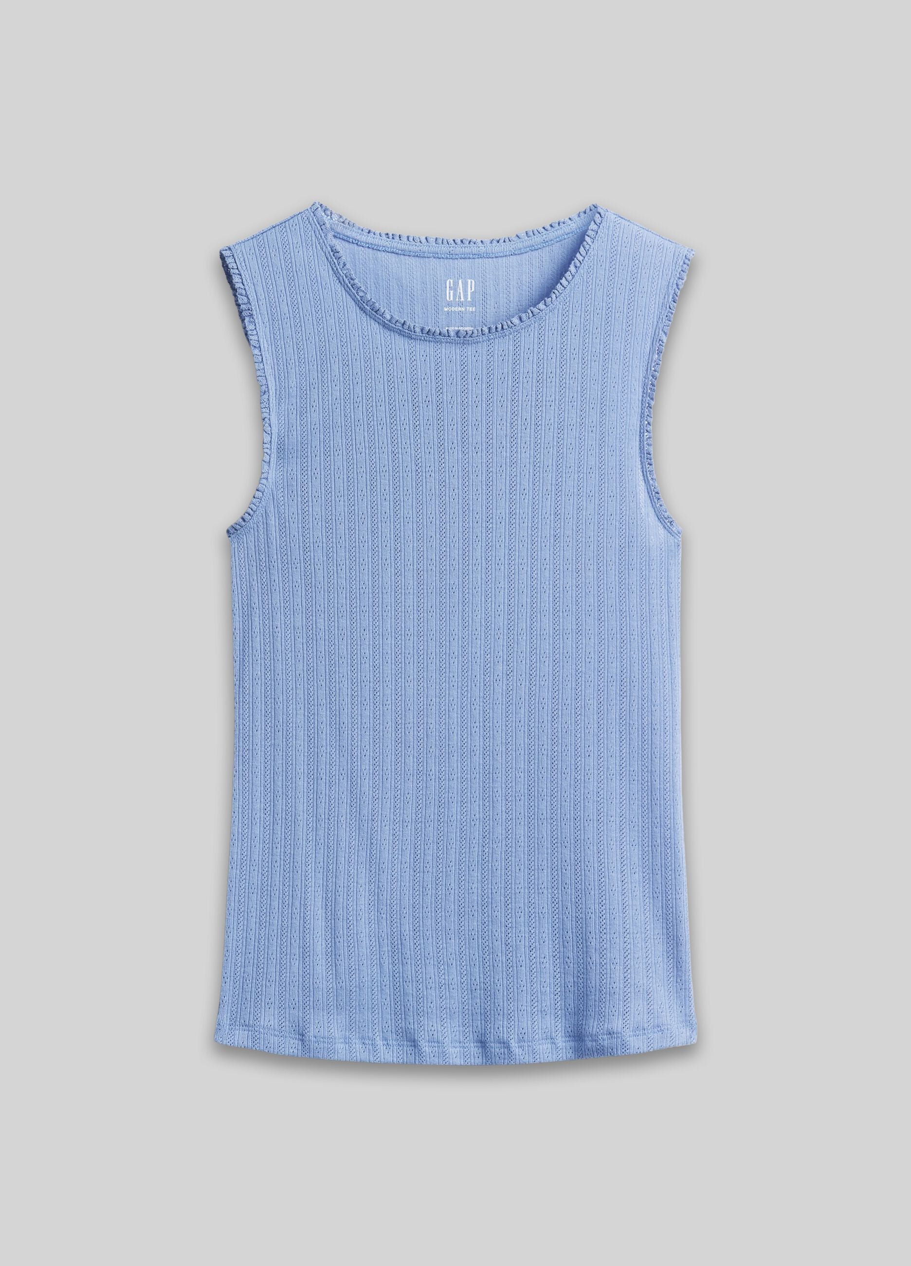 Ribbed cotton-blend top