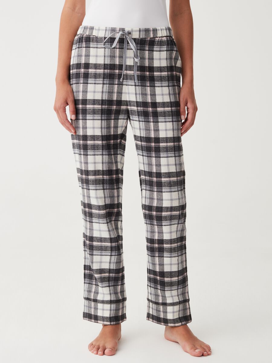Tartan pyjama bottoms with lurex_1