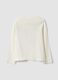 White pure organic cotton T-shirt with puppy print for girls_1