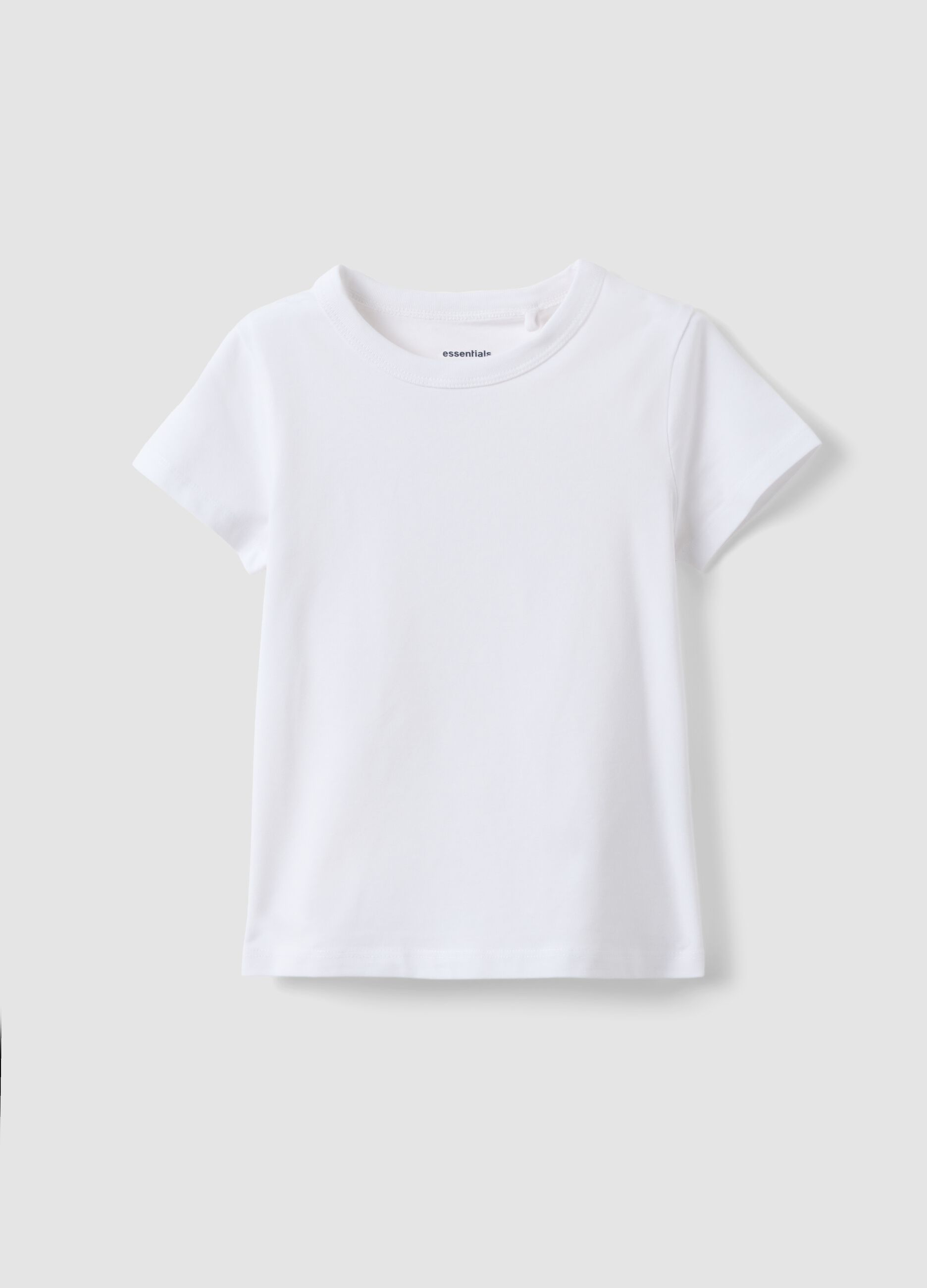 Girls&rsquo; white stretch cotton T-shirt, regular fit